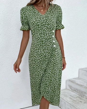 Adeline - Loose Wrap Dress with Floral Pattern
