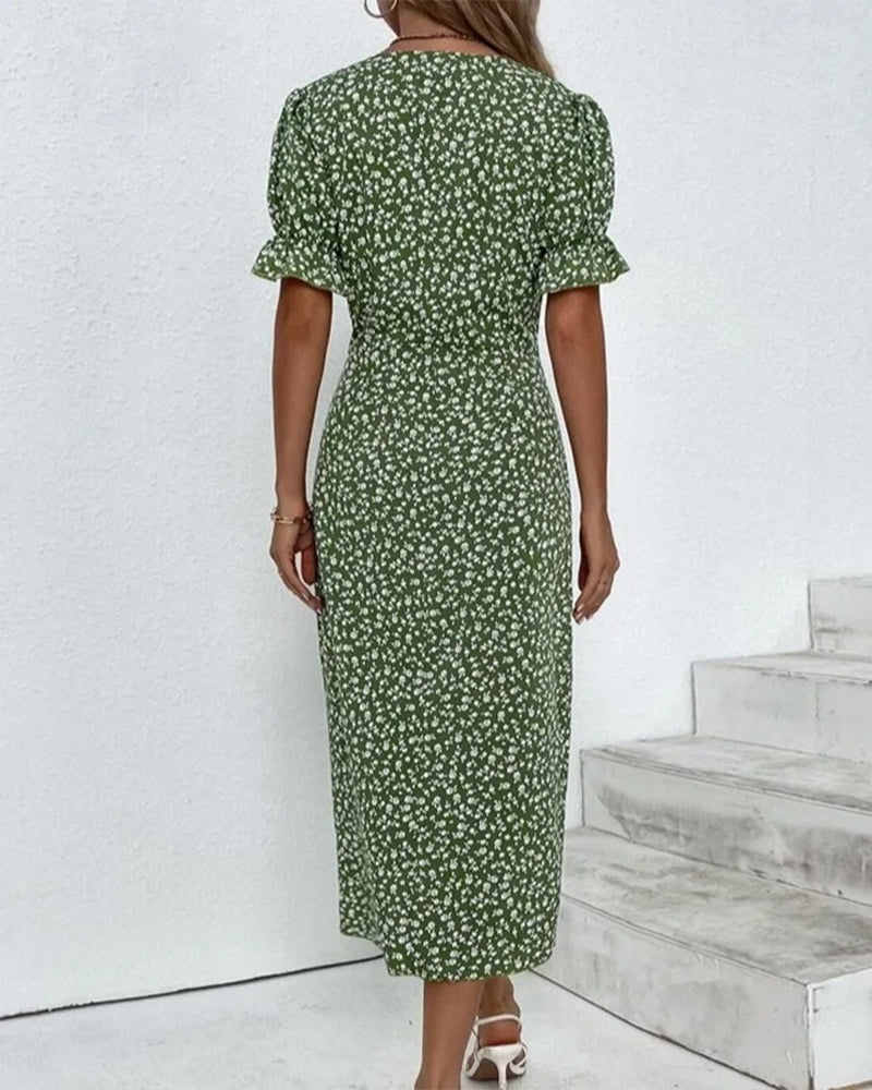 Adeline - Loose Wrap Dress with Floral Pattern