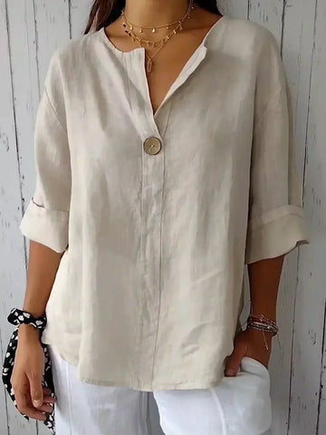Siggy - Comfortable Blouse with V-Neck