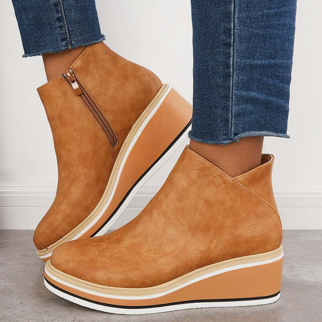 Nikkole - Casual Leather Ankle Boots for Women