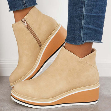 Nikkole - Casual Leather Ankle Boots for Women