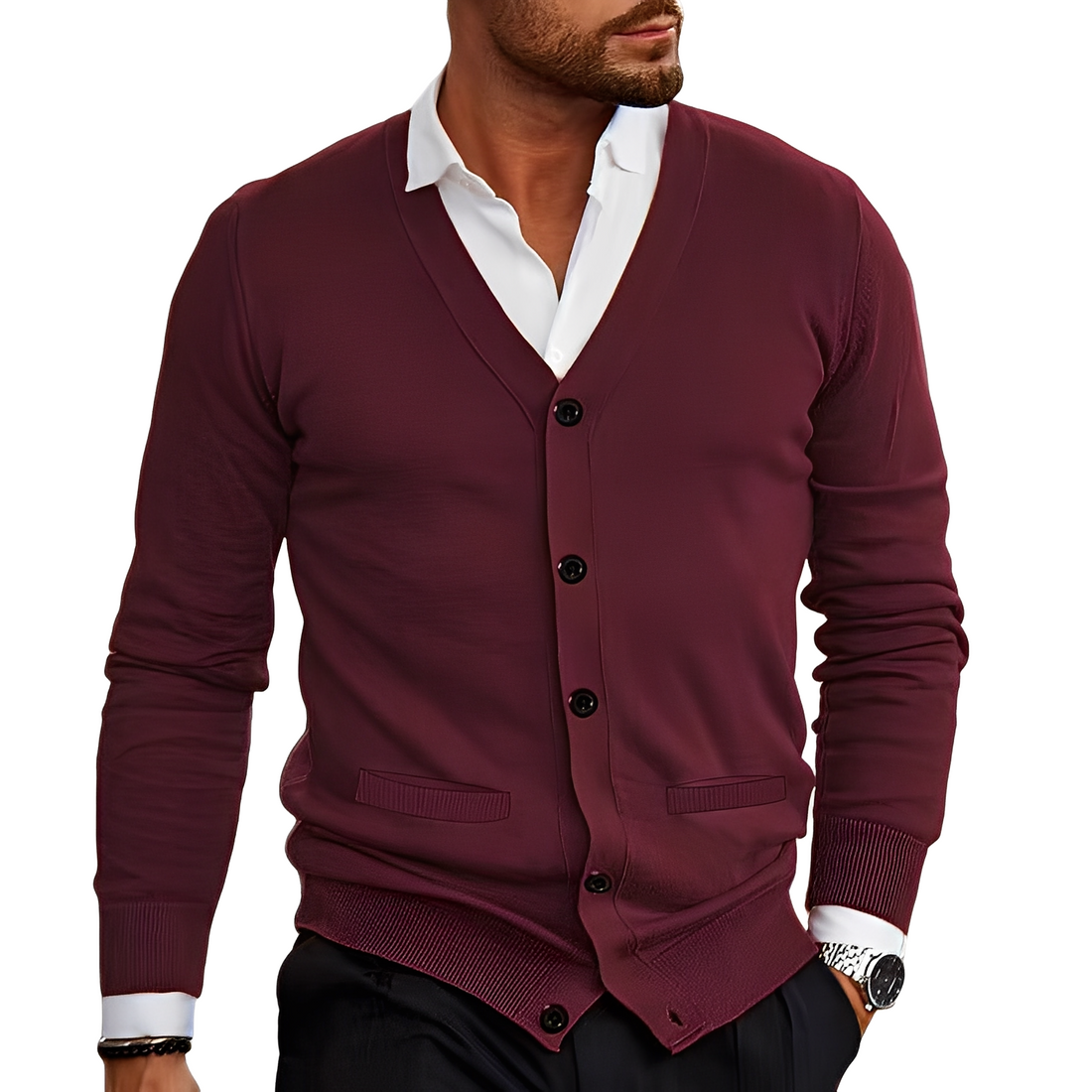 Holden - Casual Cotton Cardigan with Buttons for Men
