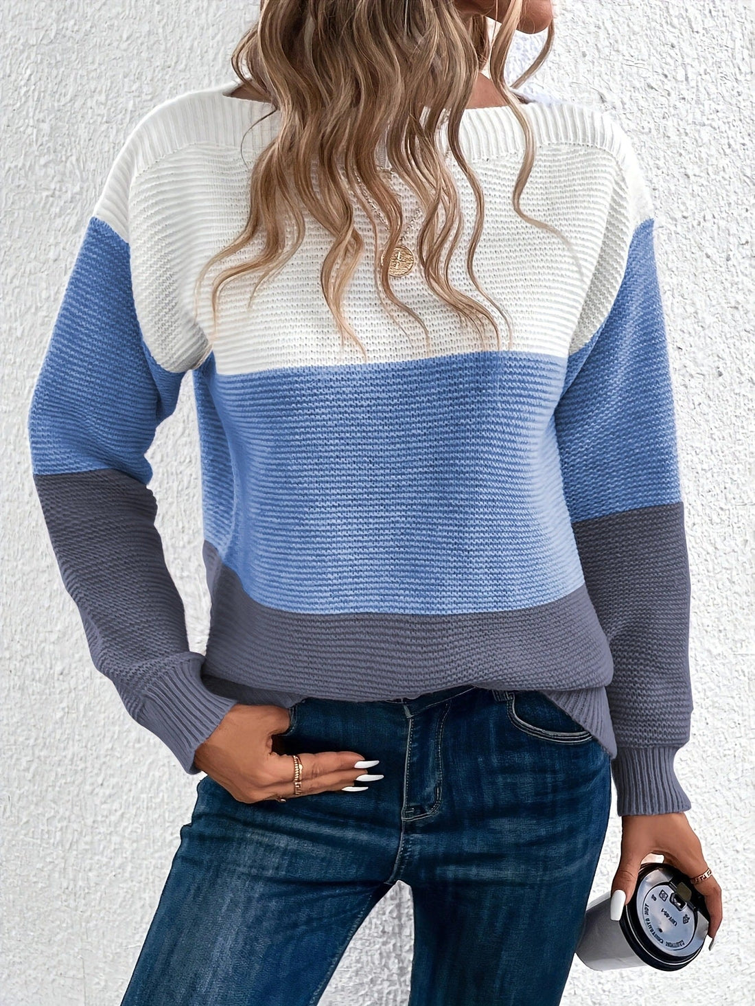Muriel - Stylish Sweater with Three-Color Stripes for Women