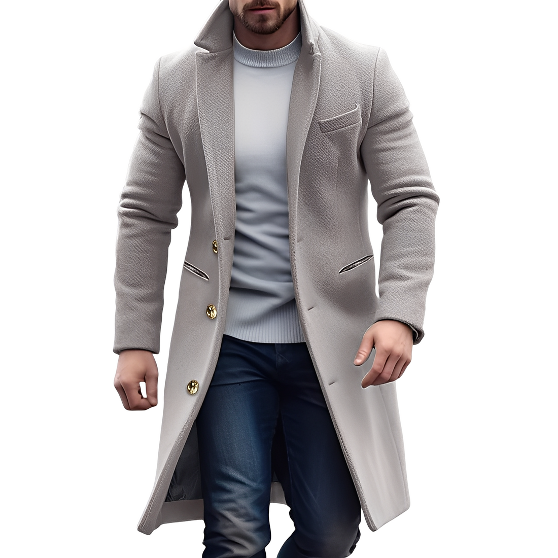 Reilly - Elegant Wool Trench Coat for Men