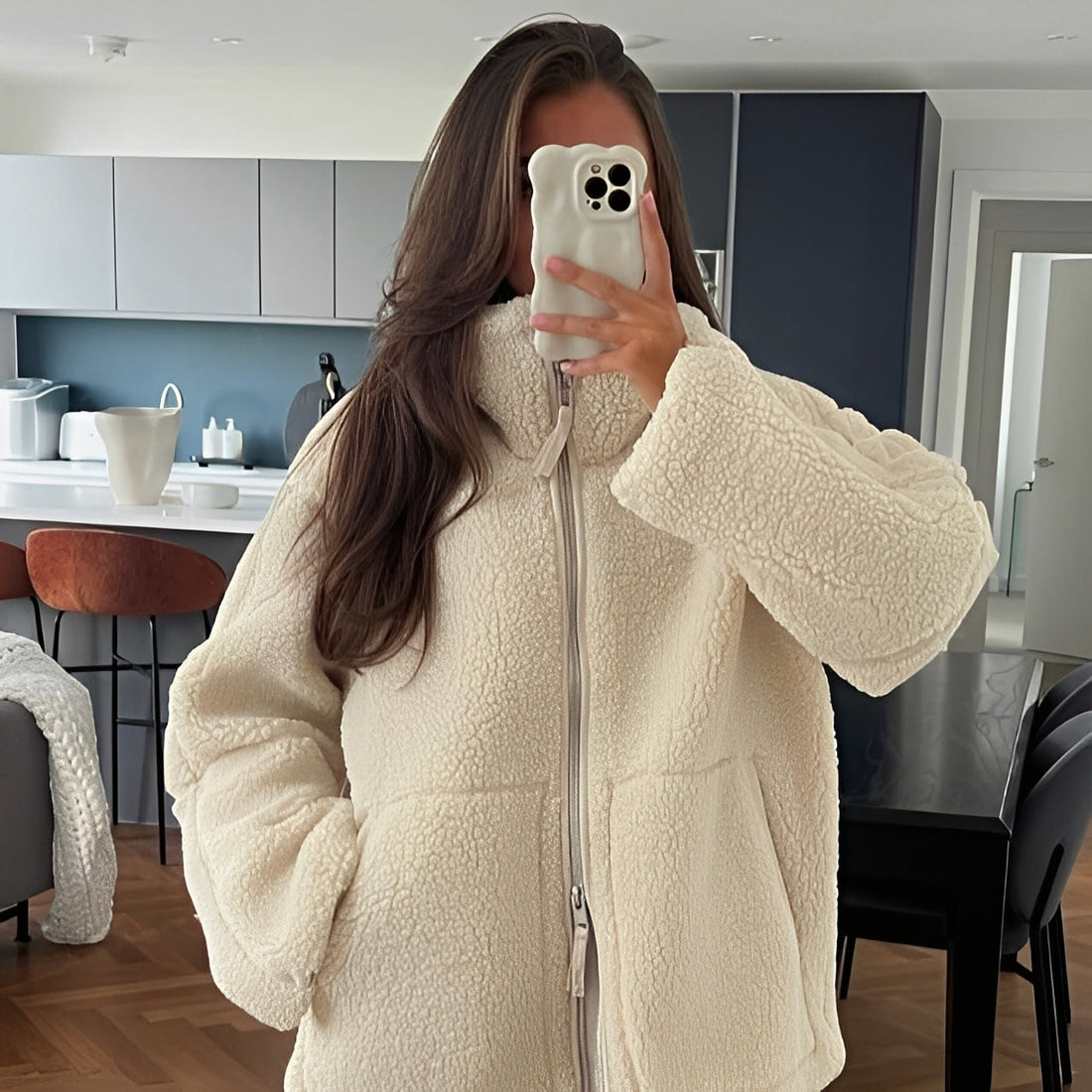 Quincy - Warm and Thick Wool Coat with Turtleneck for Women