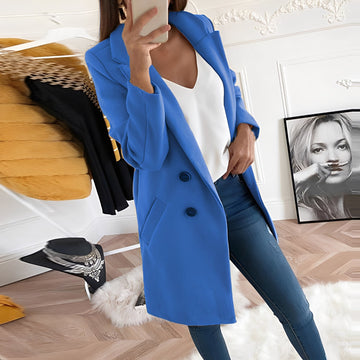 Chantal - Stylish Long Wool Coat for Women