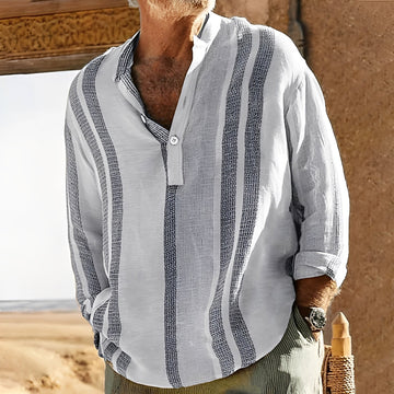 Jerome - Vintage-striped Linen Shirt for Men