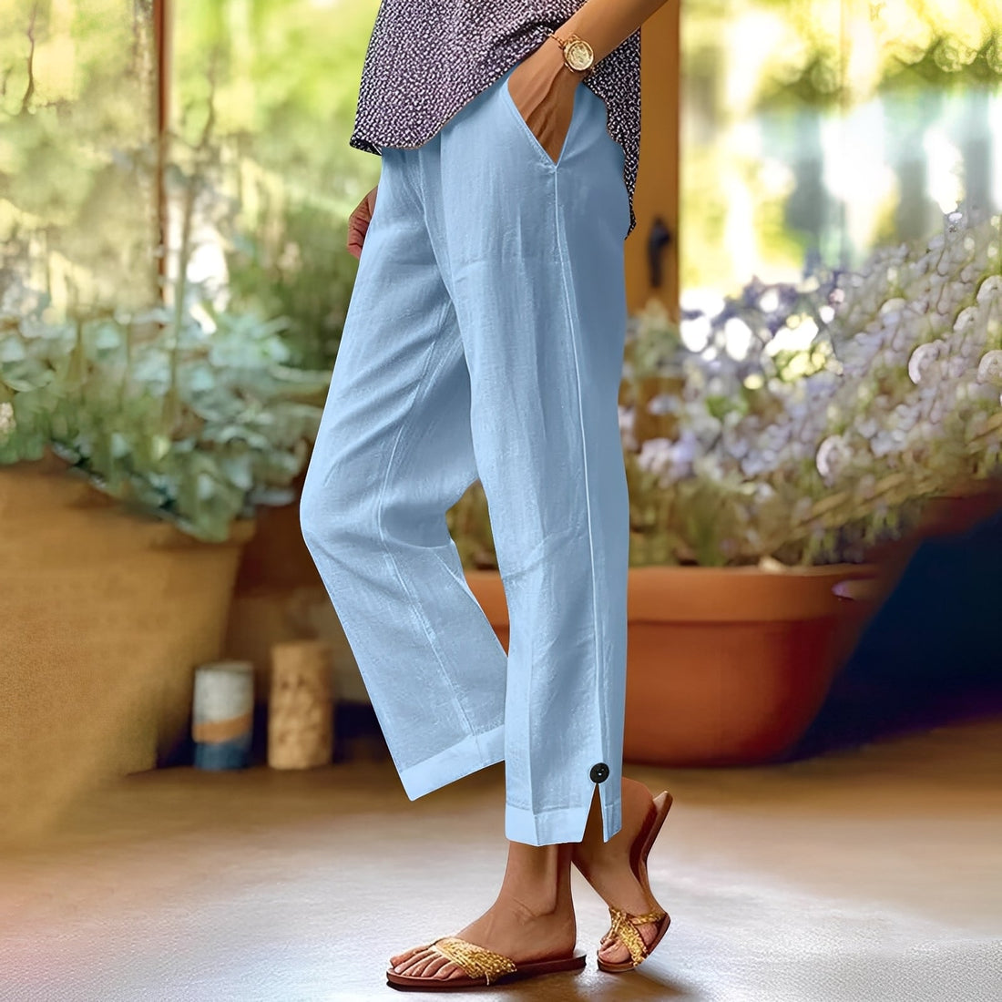 Kassia - Casual Summer Pants Made of Linen for Women