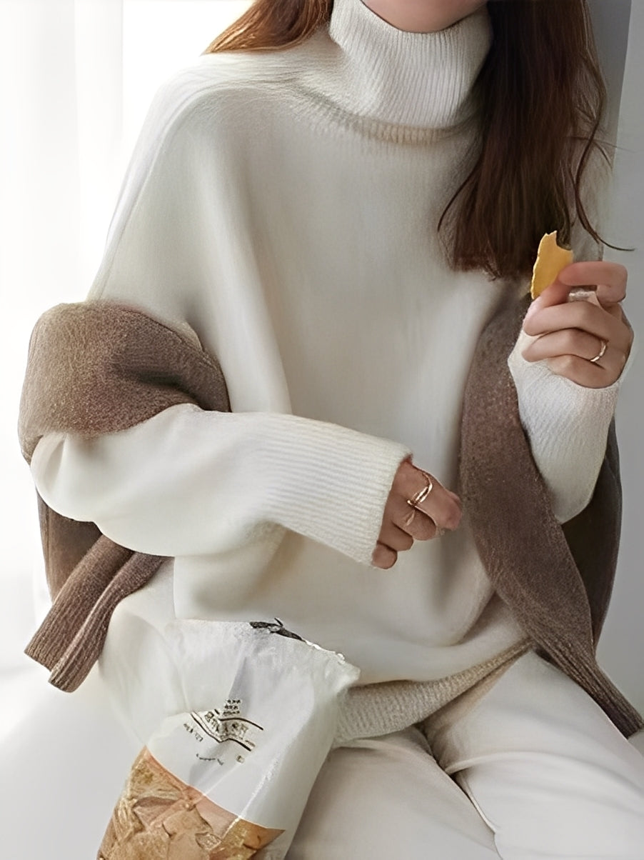 Adrienne - Stylish, loosely fitting cashmere turtleneck sweater