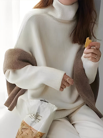 Adrienne - Stylish, loosely fitting cashmere turtleneck sweater