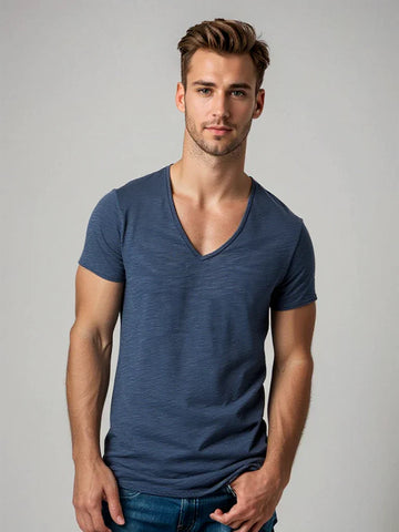 Archie - Comfortable V-Neck Men's Shirt Basic
