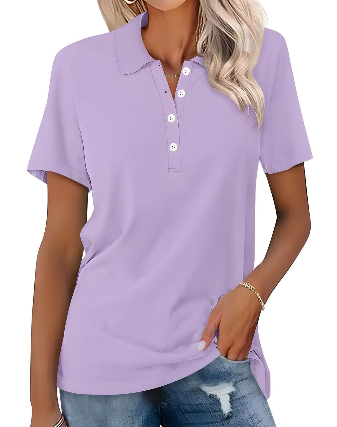 Stella - Casual Slim-Fit Polo Shirt for Women