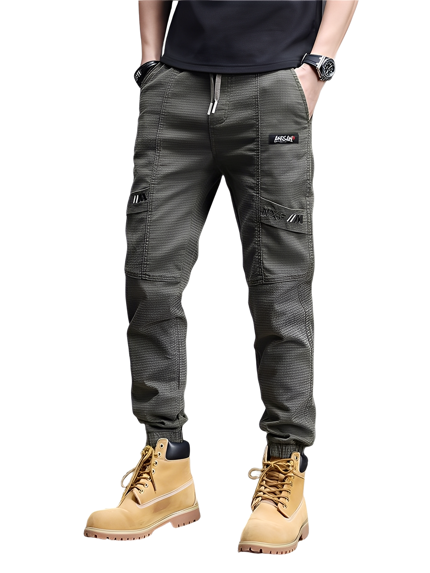 Alvin - Stylish Stretch Jogging Pants with Drawstring for Men