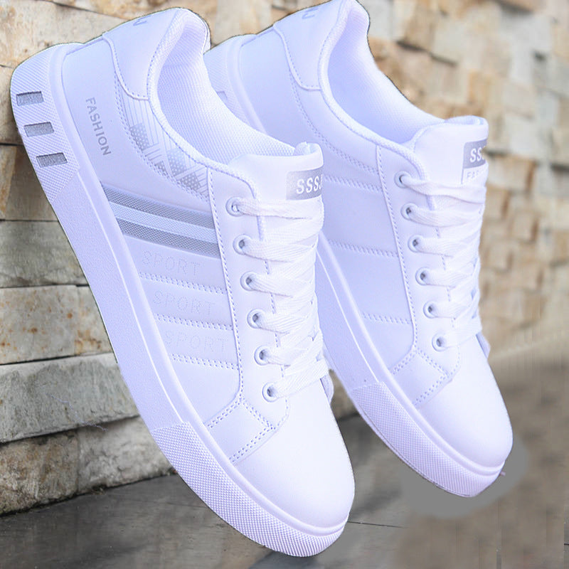 Noah - White Men's Casual Shoes with Stripes