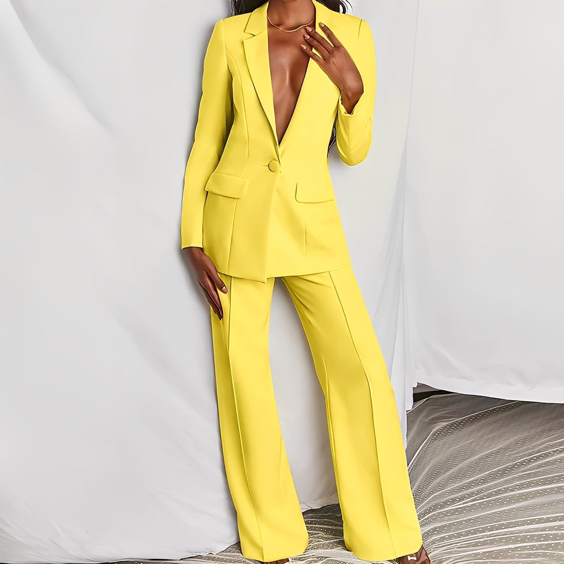 Darcey - Casual, Formal Blazer and Pants Set for Women