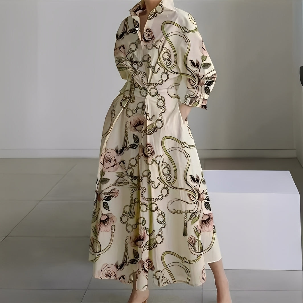 Lavina - Loose Long Sleeve Dress with Pockets for Women
