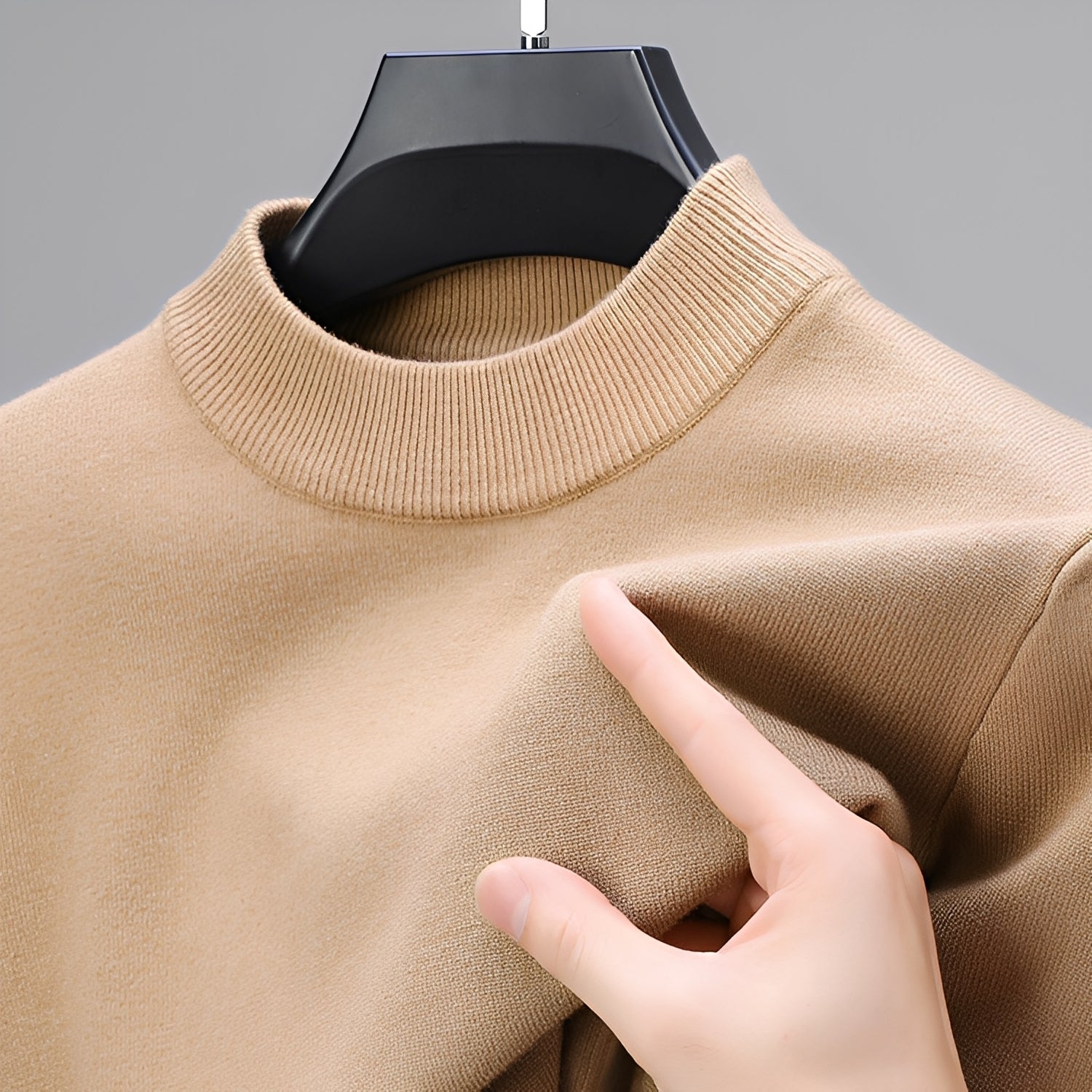 Davis - Casual Cashmere Sweater with Hemline for Men