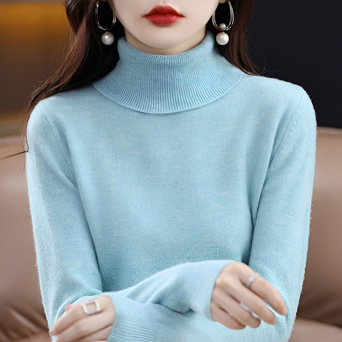 Jocelin - Slim Turtleneck Sweater for Women