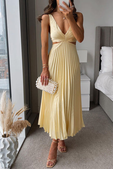 Myrcella - Women Pleated Dress Maxi, Comfortable & Modern