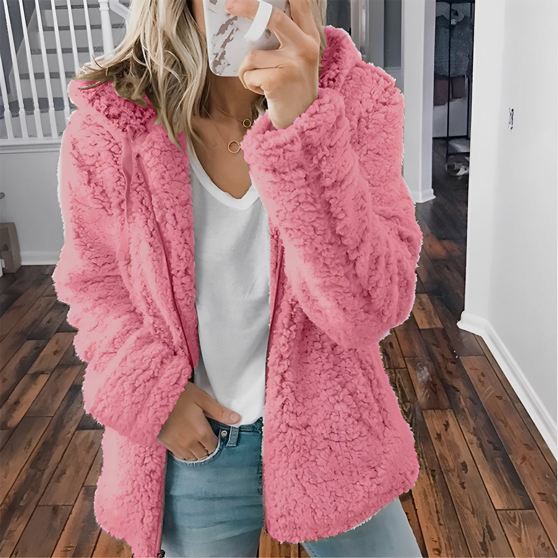 Blaire - Casual Teddy Fleece Hooded Jacket for Women
