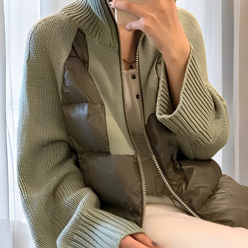 Harley - Casual Knit Parka Jacket with Zipper for Women