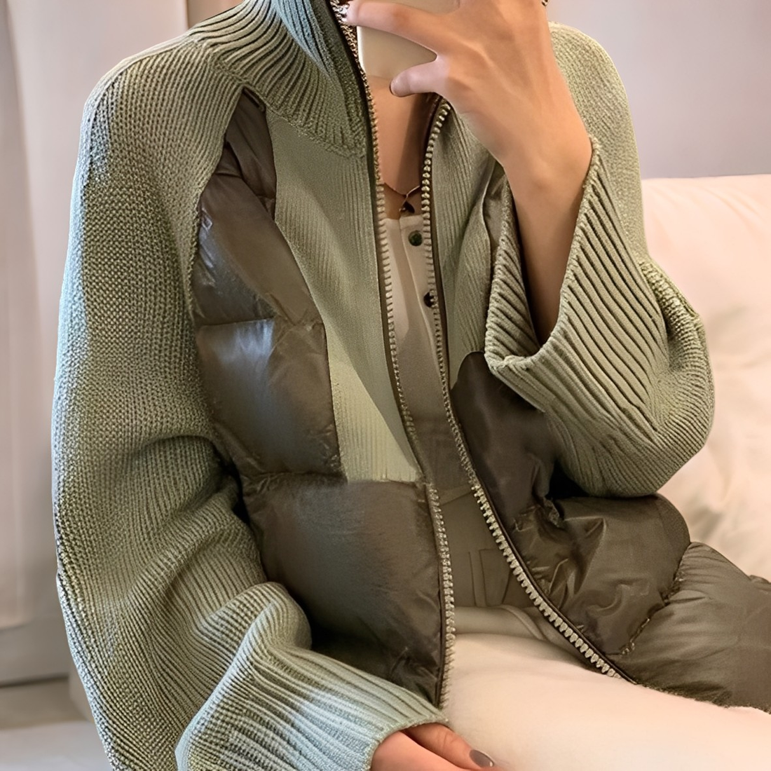 Harley - Casual Knit Parka Jacket with Zipper for Women