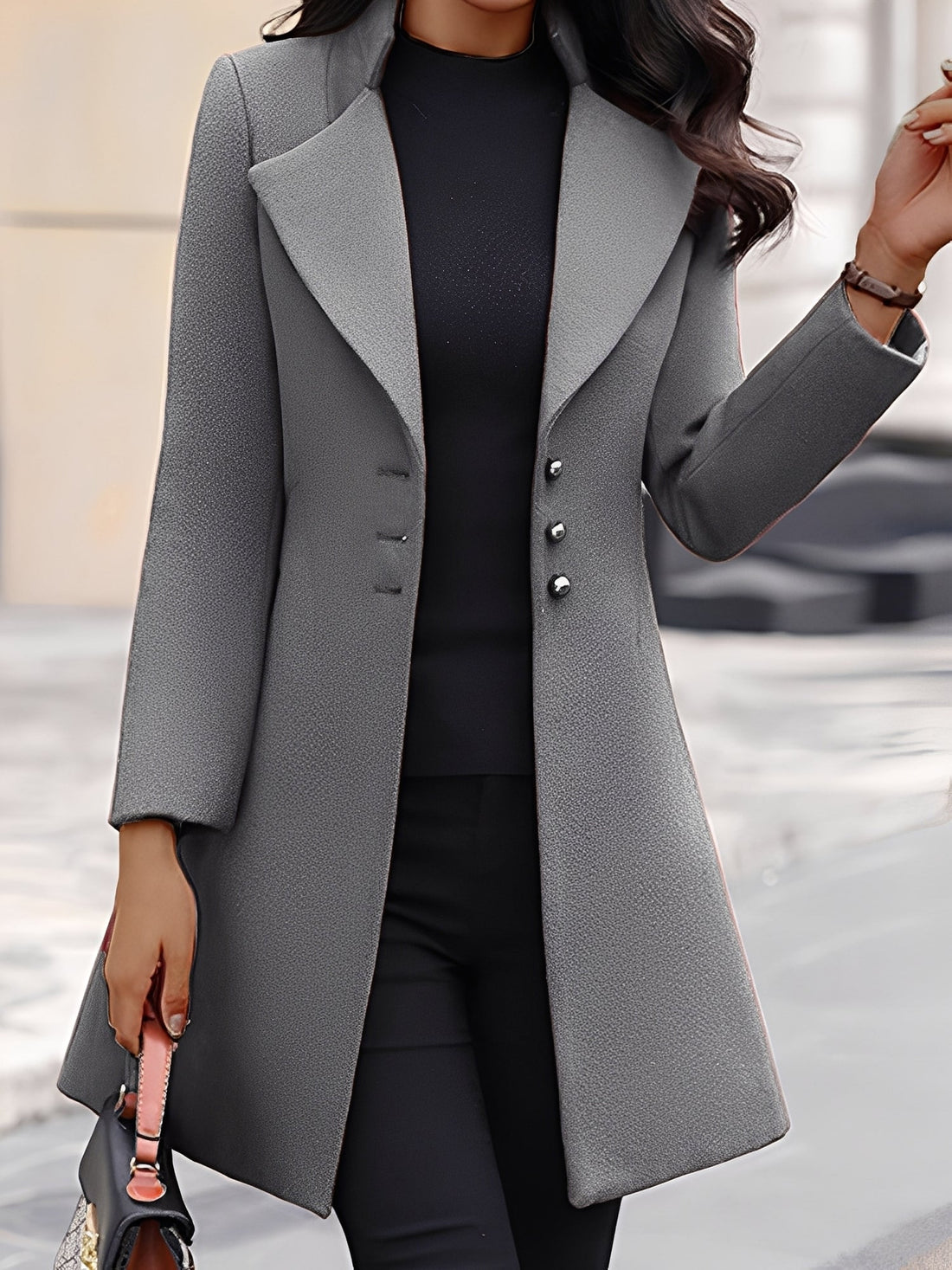 Aryana - Elegant, formal long wool coat for women