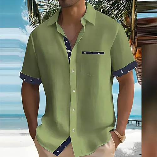 Flavus - Stylish Men's Summer Shirt Short Sleeve