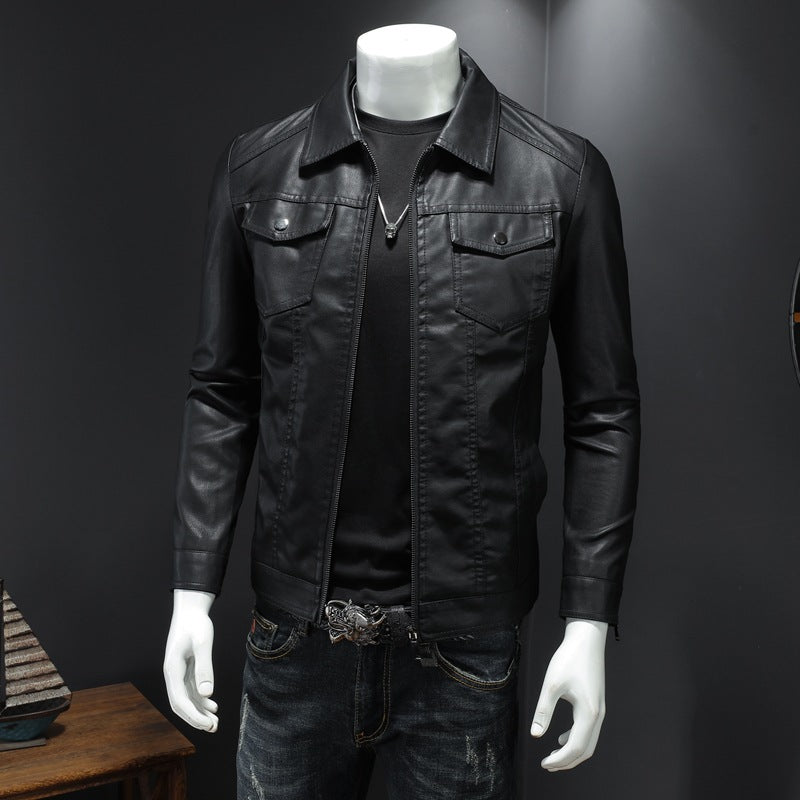 Nelson - Casual Biker Leather Jacket for Men
