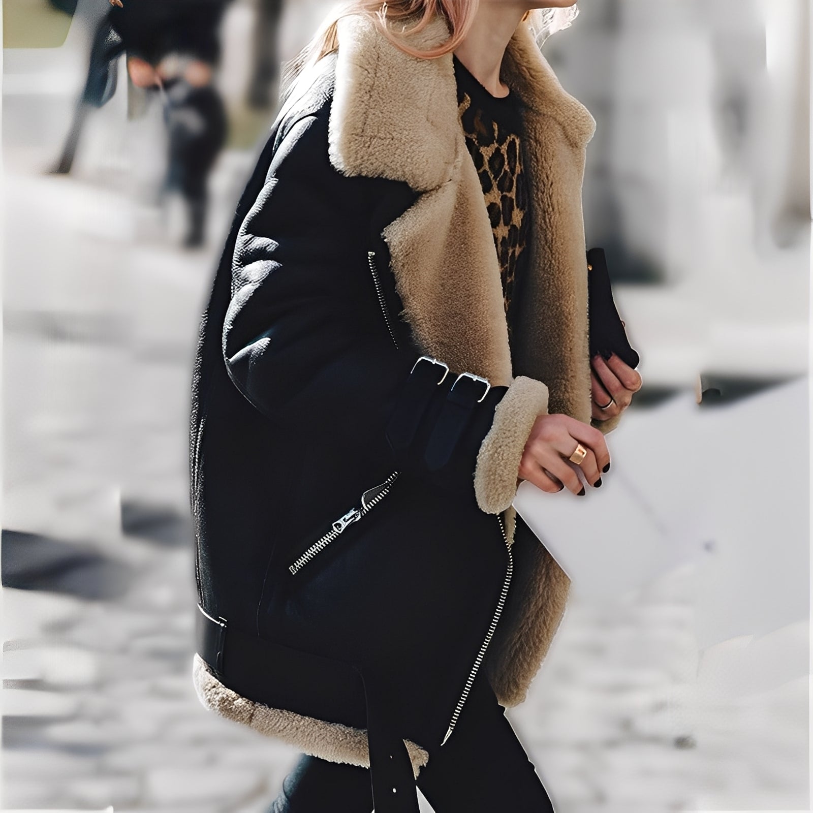 Cassandra - Thick Wool Suede Jacket for Women