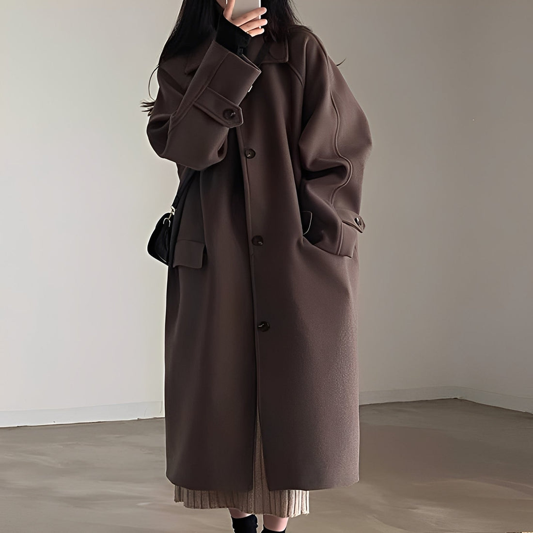 Estelle - Classic Single-Breasted Wool Coat for Women