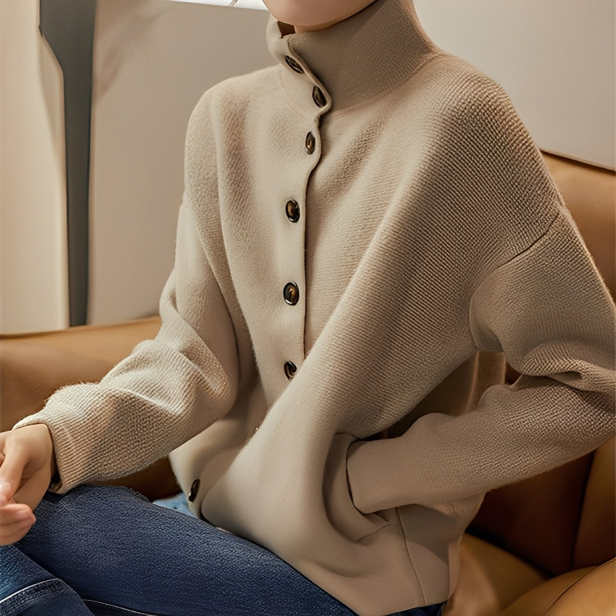 Evelynn - Stylish Knit Sweater with Turtleneck for Women