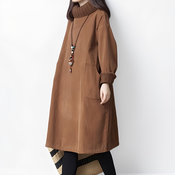 Elouise - Loose Corduroy Dress with Pockets for Women