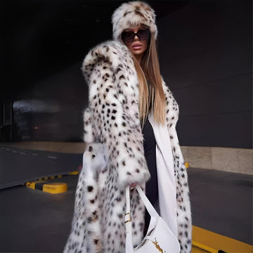 Josceline - Velvet Snow Coat with Print for Women