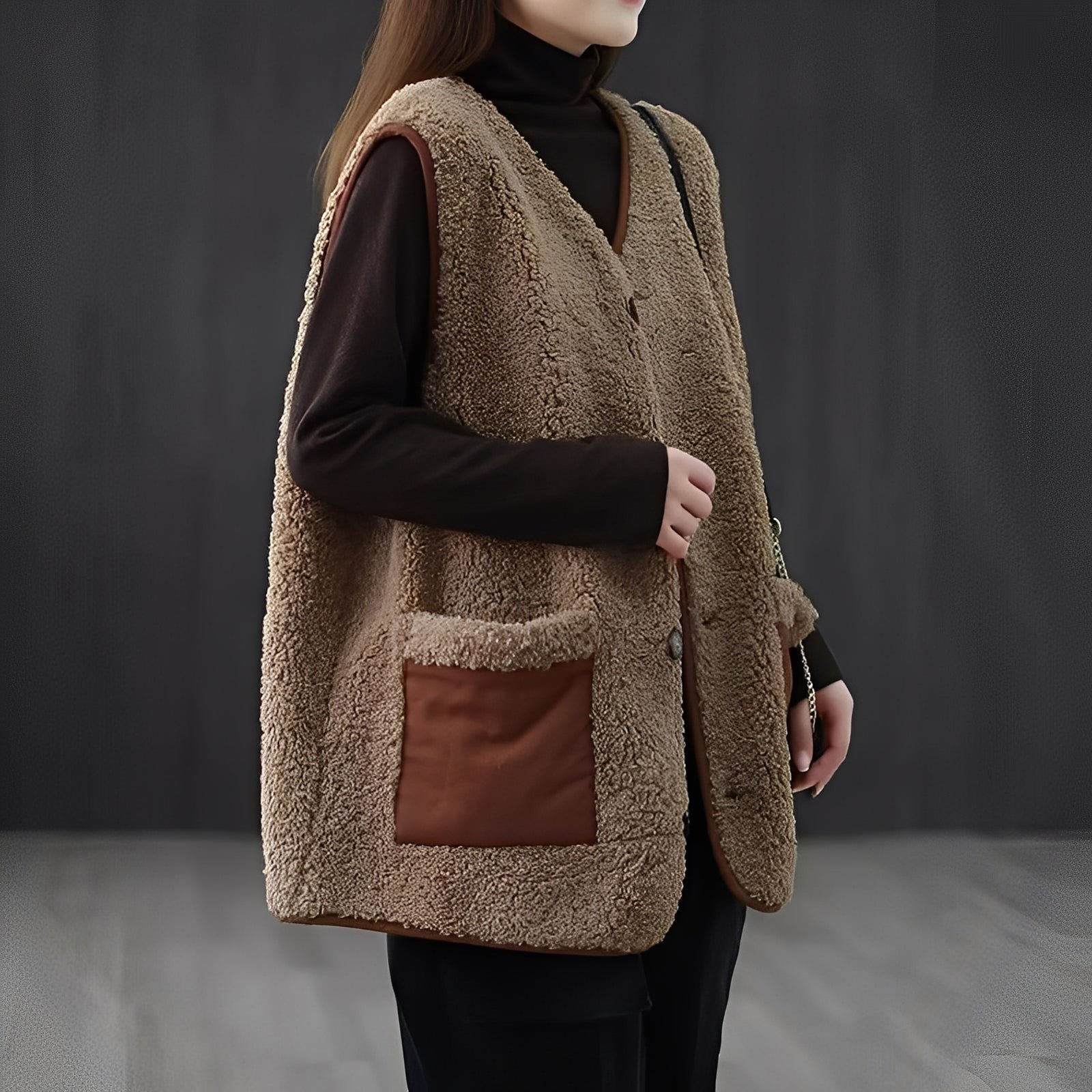 Emerie - Casual, Thick Vest with Pockets for Women