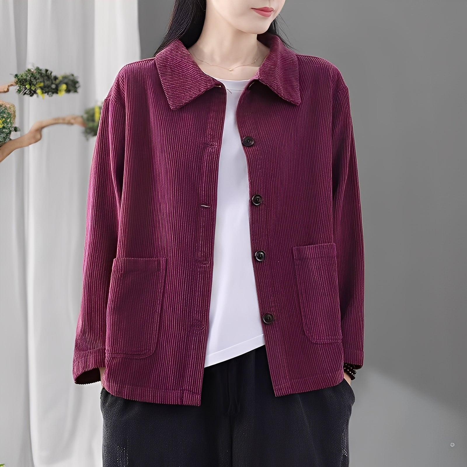 Chloe - Casual Corduroy Jacket with Pockets for Women