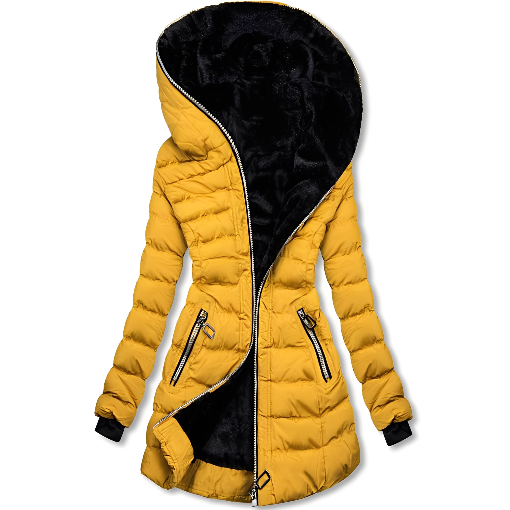 Helena - Warm Plush Coat with Hood for Women