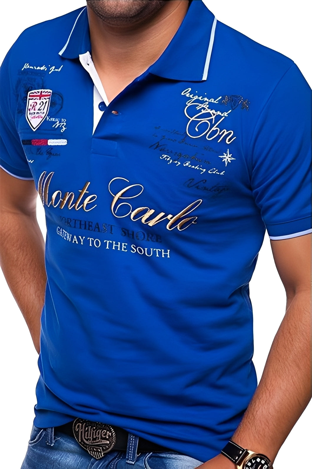 Brent - Casual Polo Shirt with Print for Men