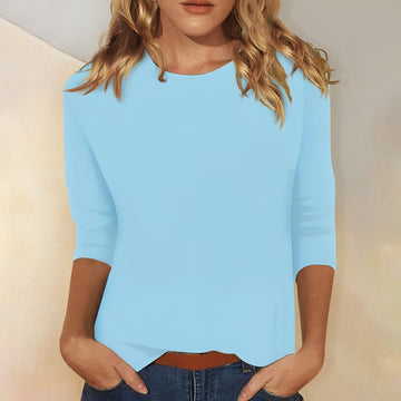 Katherina - Casual Long Sleeve Shirt with Crew Neck for Women