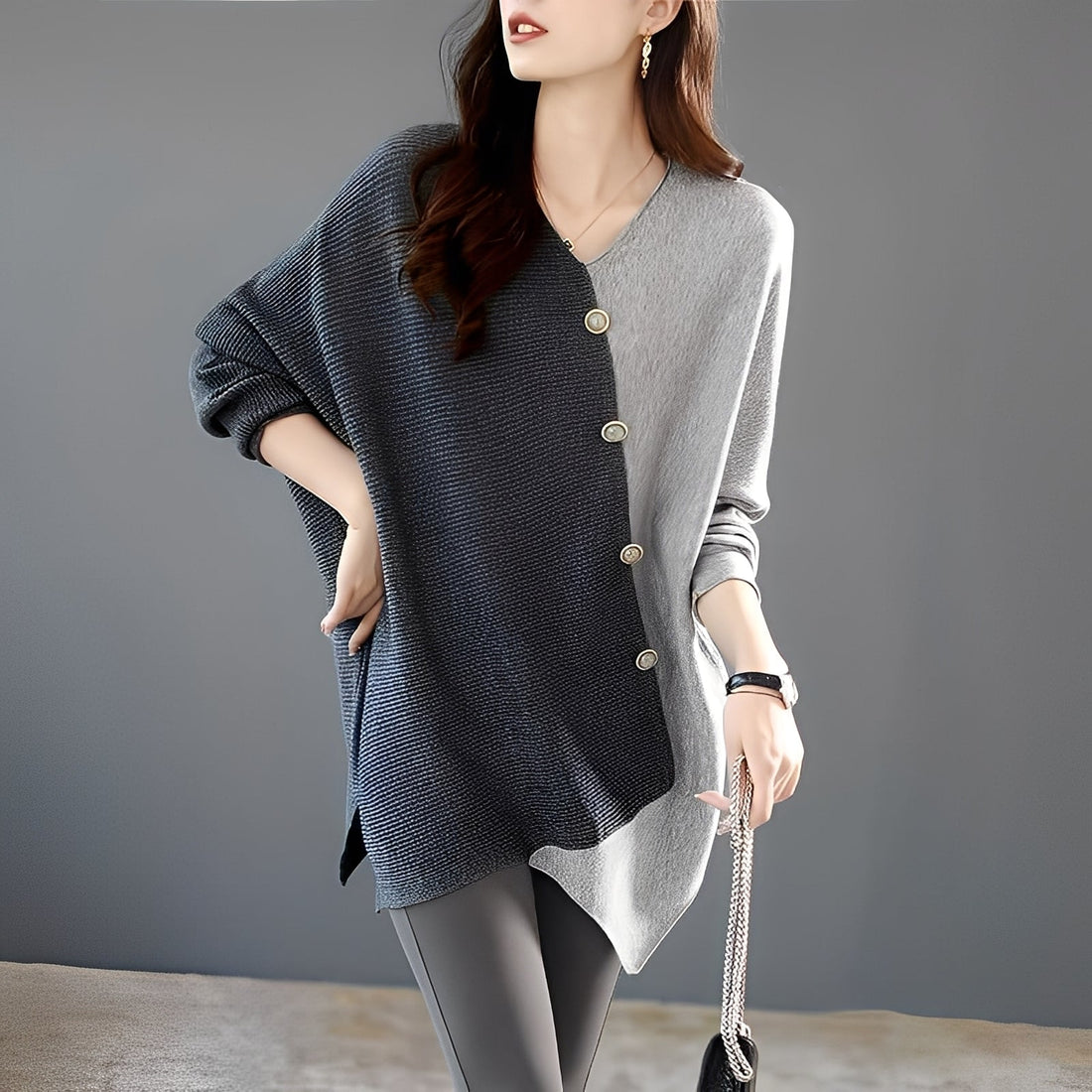 Madilynn - Casual Sweater with Patchwork Design for Women