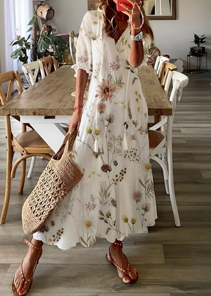 Georgina - A-Line Dress with Floral Pattern for Women