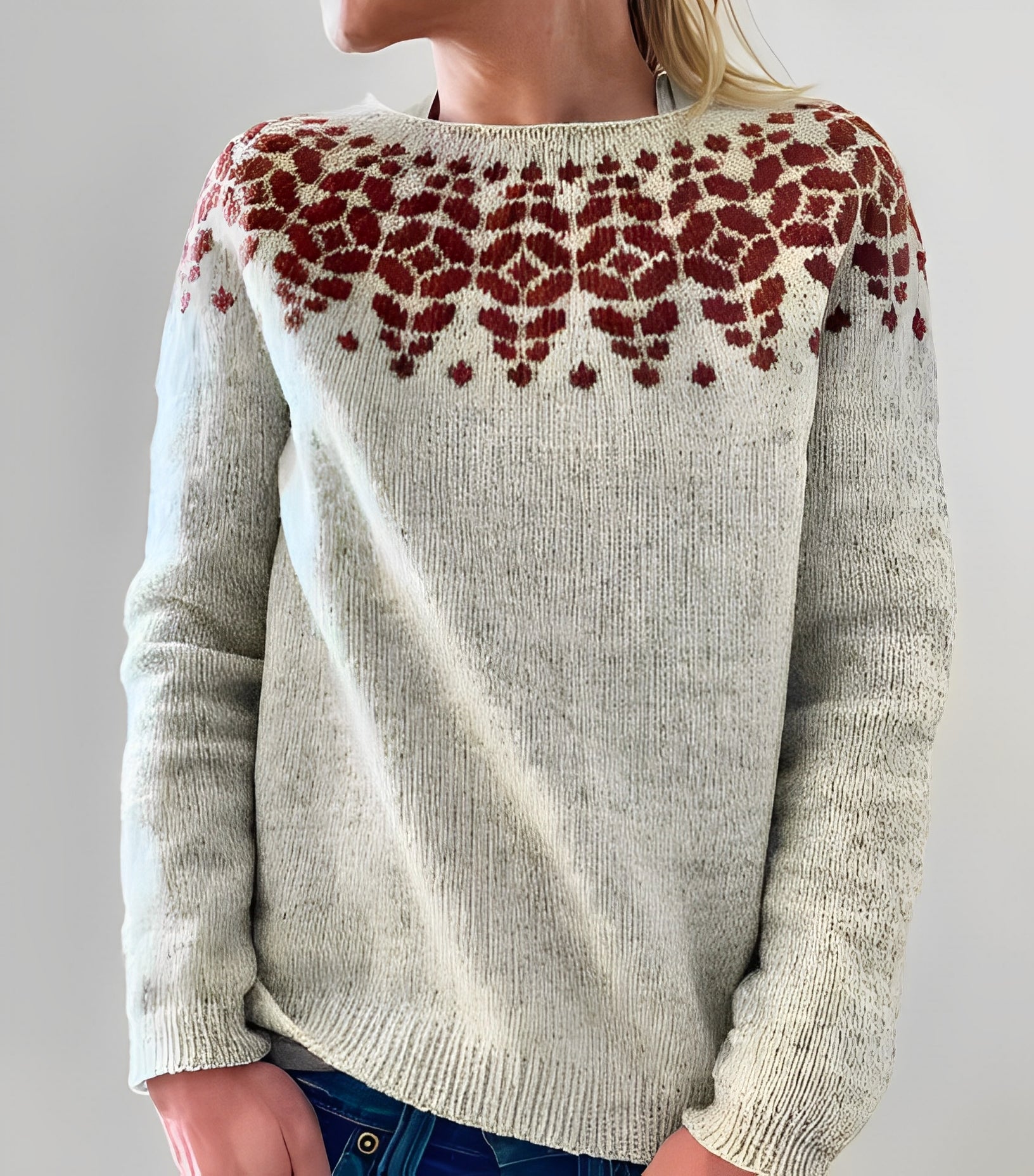 Christiana - Classic Sweater with Print for Women