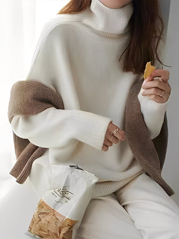 Yvette - Loose Cashmere Turtleneck Sweater for Women