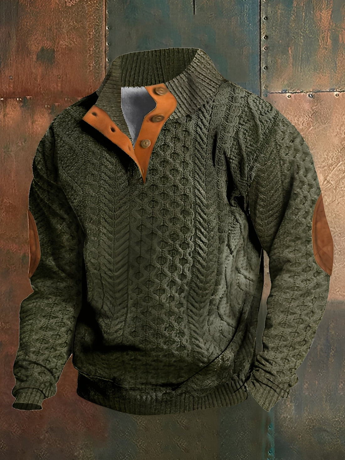 Hugh - Retro Knit Sweater with Turtleneck Made of Cashmere for Men