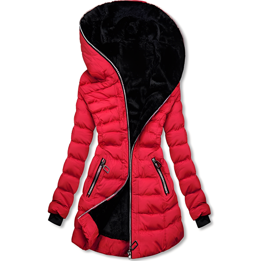 Helena - Warm Plush Coat with Hood for Women