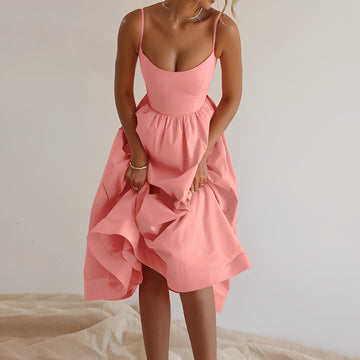 Selena - Flowing Midi Dress for Women for the Way to Work