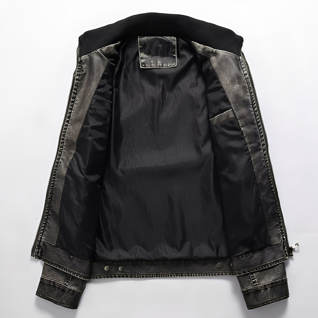 Kevin - Classic Leather Jacket with Pockets for Men