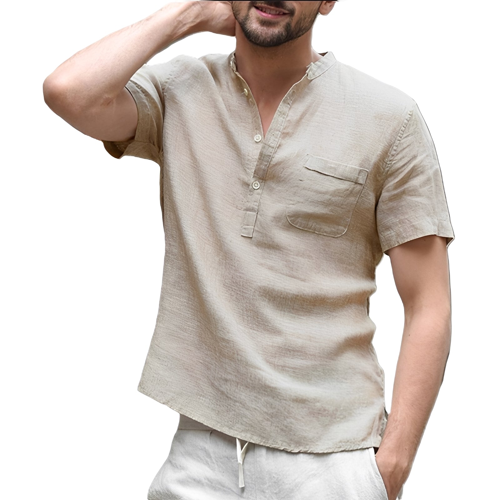 Alton - Casual Short Sleeve Linen Shirt for Men