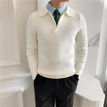 Justin - Elegant Knit Sweater with Zipper for Men