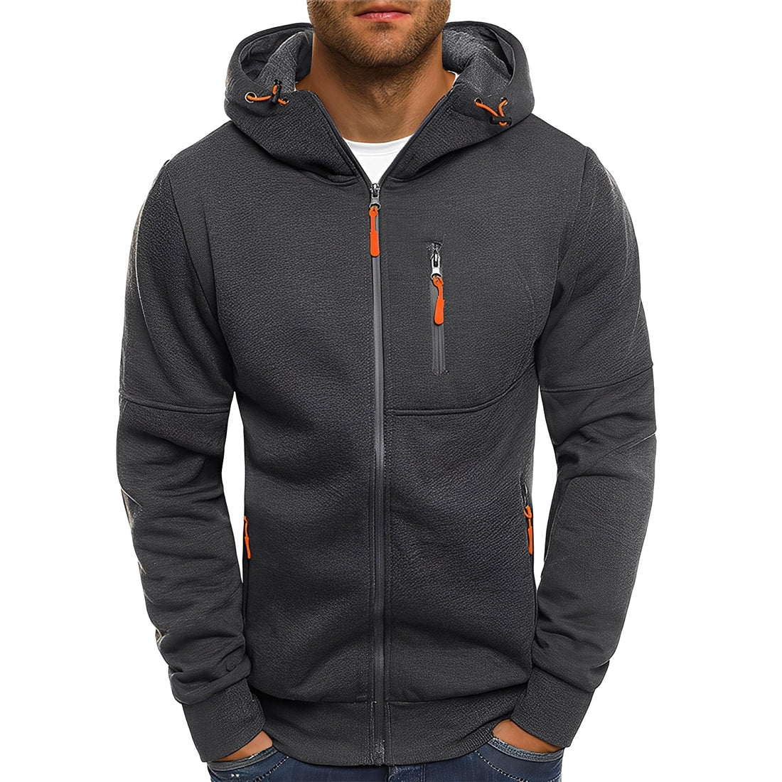 Allen - Modern Fleece Jacket with Hood for Men